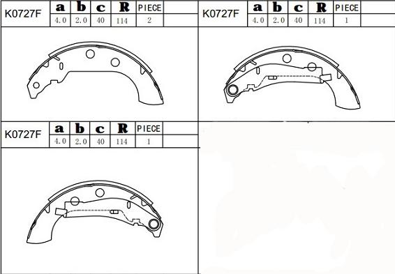 Asimco K0727F - Brake Shoe Set autospares.lv