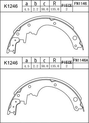 Asimco K1246 - Brake Shoe Set autospares.lv