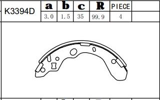 Asimco K3394D - Brake Shoe Set autospares.lv