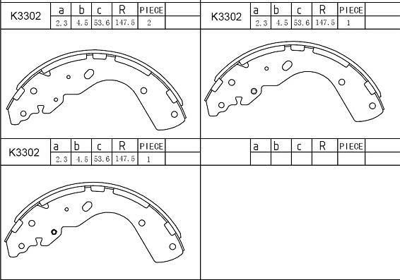 Asimco K3302 - Brake Shoe Set autospares.lv