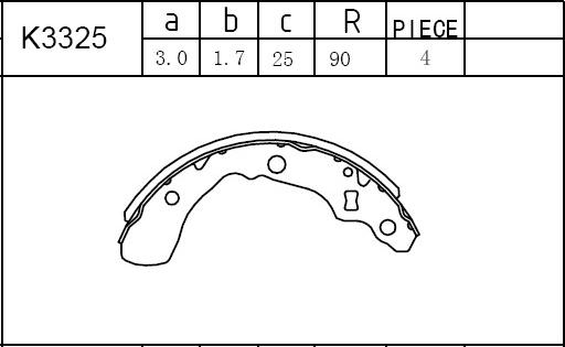 Asimco K3325 - Brake Shoe Set autospares.lv