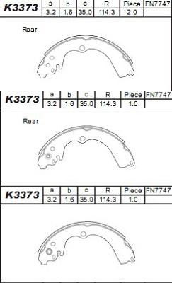 Asimco K3373 - Brake Shoe Set autospares.lv