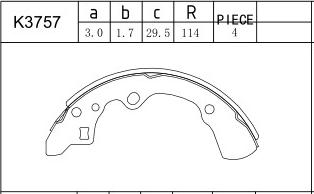 Asimco K3757 - Brake Shoe Set autospares.lv