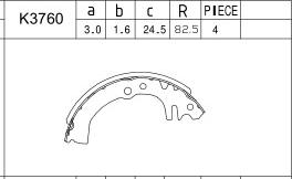 Asimco K3760 - Brake Shoe Set autospares.lv