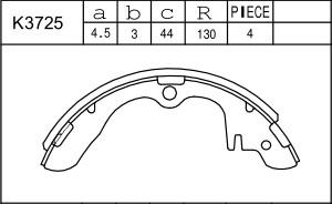 Asimco K3725 - Brake Shoe Set autospares.lv