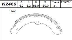 Asimco K2466 - Brake Shoe Set autospares.lv