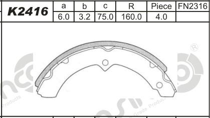 Asimco K2416 - Brake Shoe Set autospares.lv