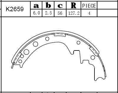 Asimco K2659 - Brake Shoe Set autospares.lv