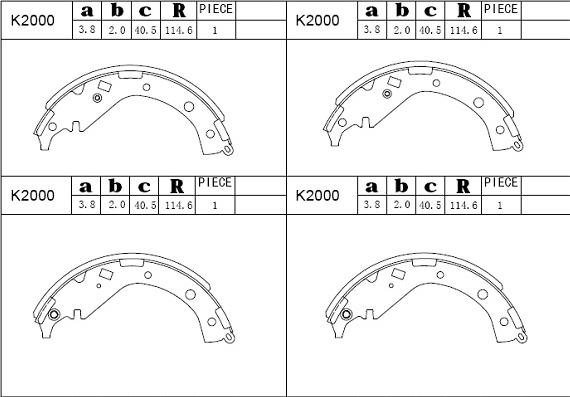 Asimco K2000 - Brake Shoe Set autospares.lv