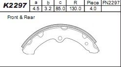 Asimco K2297 - Brake Shoe Set autospares.lv