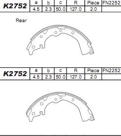 Asimco K2752 - Brake Shoe Set autospares.lv