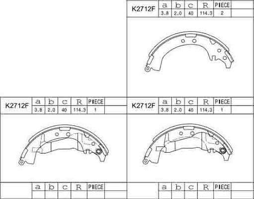 Asimco K2712F - Brake Shoe Set autospares.lv