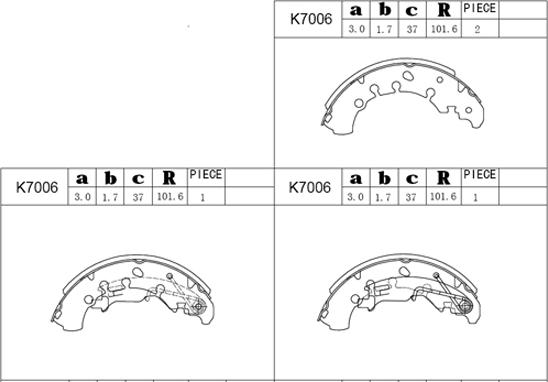 Asimco K7006 - Brake Shoe Set autospares.lv