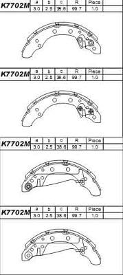 Asimco K7702M - Brake Shoe Set autospares.lv