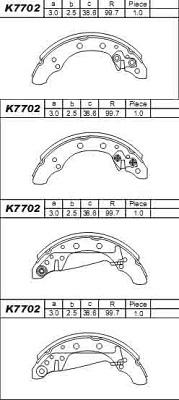 Asimco K7702 - Brake Shoe Set autospares.lv