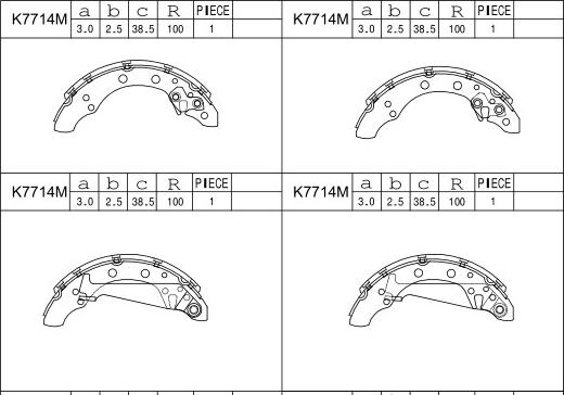 Asimco K7714M - Brake Shoe Set autospares.lv