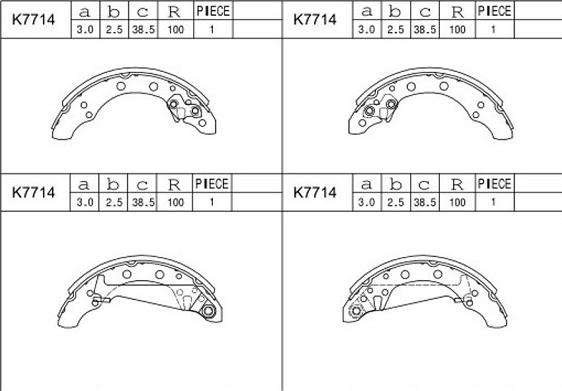 Asimco K7714 - Brake Shoe Set autospares.lv
