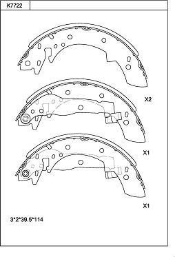 Asimco K7722 - Brake Shoe Set autospares.lv