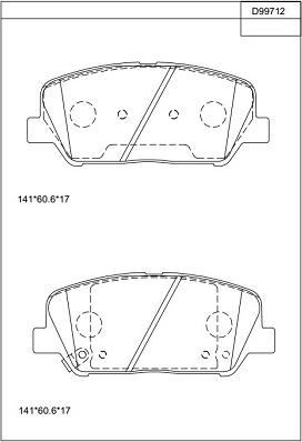 Asimco KD99712 - Brake Pad Set, disc brake autospares.lv