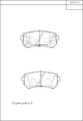 Asimco KD9049 - Brake Pad Set, disc brake autospares.lv