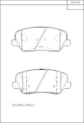 Asimco KD9048 - Brake Pad Set, disc brake autospares.lv