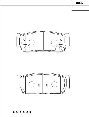 Asimco KD9042 - Brake Pad Set, disc brake autospares.lv