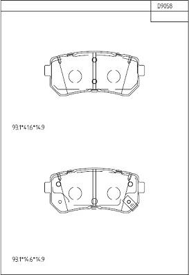 Asimco KD9058 - Brake Pad Set, disc brake autospares.lv