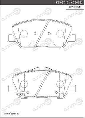 Asimco KD9009 - Brake Pad Set, disc brake autospares.lv