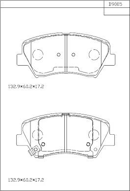 Asimco KD9005 - Brake Pad Set, disc brake autospares.lv