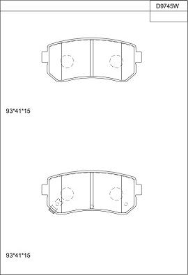 Asimco KD9745W - Brake Pad Set, disc brake autospares.lv