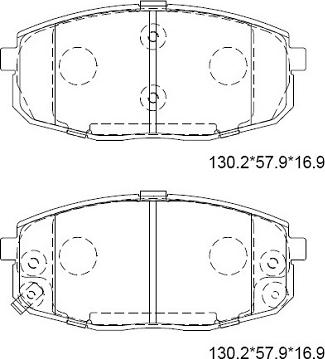 Mando MBF015591 - Brake Pad Set, disc brake autospares.lv