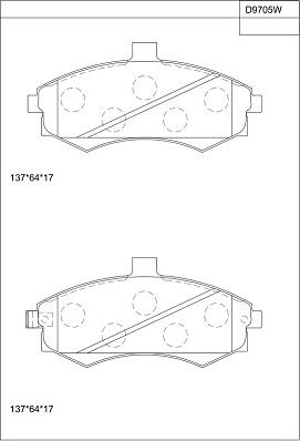 Asimco KD9705W - Brake Pad Set, disc brake autospares.lv