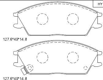 Asimco KD9702 - Brake Pad Set, disc brake autospares.lv