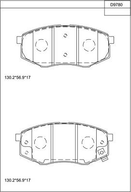 Asimco KD9780 - Brake Pad Set, disc brake autospares.lv