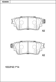 Asimco KD4045 - Brake Pad Set, disc brake autospares.lv