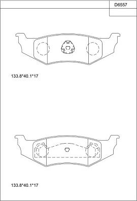 Asimco KD6557 - Brake Pad Set, disc brake autospares.lv
