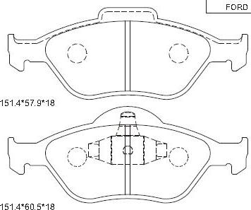 Asimco KD6507 - Brake Pad Set, disc brake autospares.lv