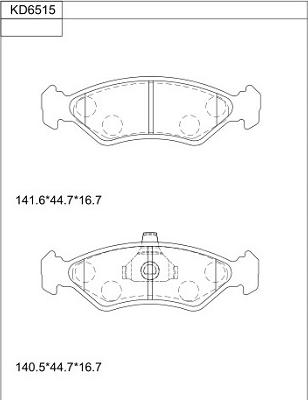 Asimco KD6515 - Brake Pad Set, disc brake autospares.lv