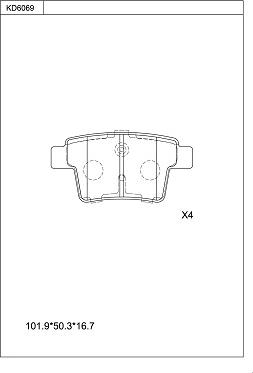 Asimco KD6069 - Brake Pad Set, disc brake autospares.lv