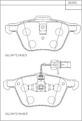 Asimco KD6006 - Brake Pad Set, disc brake autospares.lv