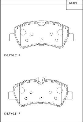 Asimco KD6369 - Brake Pad Set, disc brake autospares.lv