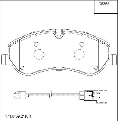 Asimco KD6368 - Brake Pad Set, disc brake autospares.lv