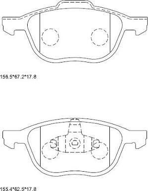 Asimco KD6798 - Brake Pad Set, disc brake autospares.lv