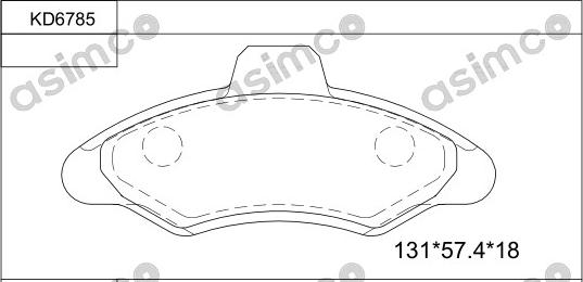 Asimco KD6785 - Brake Pad Set, disc brake autospares.lv