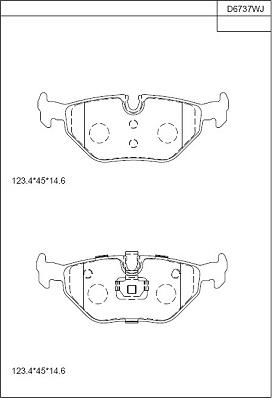 Asimco KD6737W - Brake Pad Set, disc brake autospares.lv