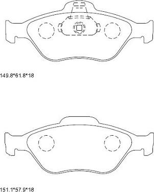 Asimco KD6776 - Brake Pad Set, disc brake autospares.lv