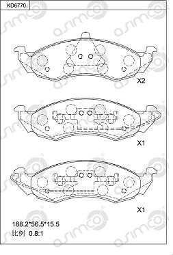 Asimco KD6770 - Brake Pad Set, disc brake autospares.lv