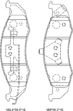 Asimco KD6777 - Brake Pad Set, disc brake autospares.lv