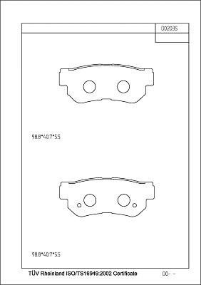 Asimco KD0203S - Brake Pad Set, disc brake autospares.lv