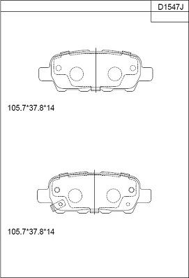 Asimco KD1547 - Brake Pad Set, disc brake autospares.lv